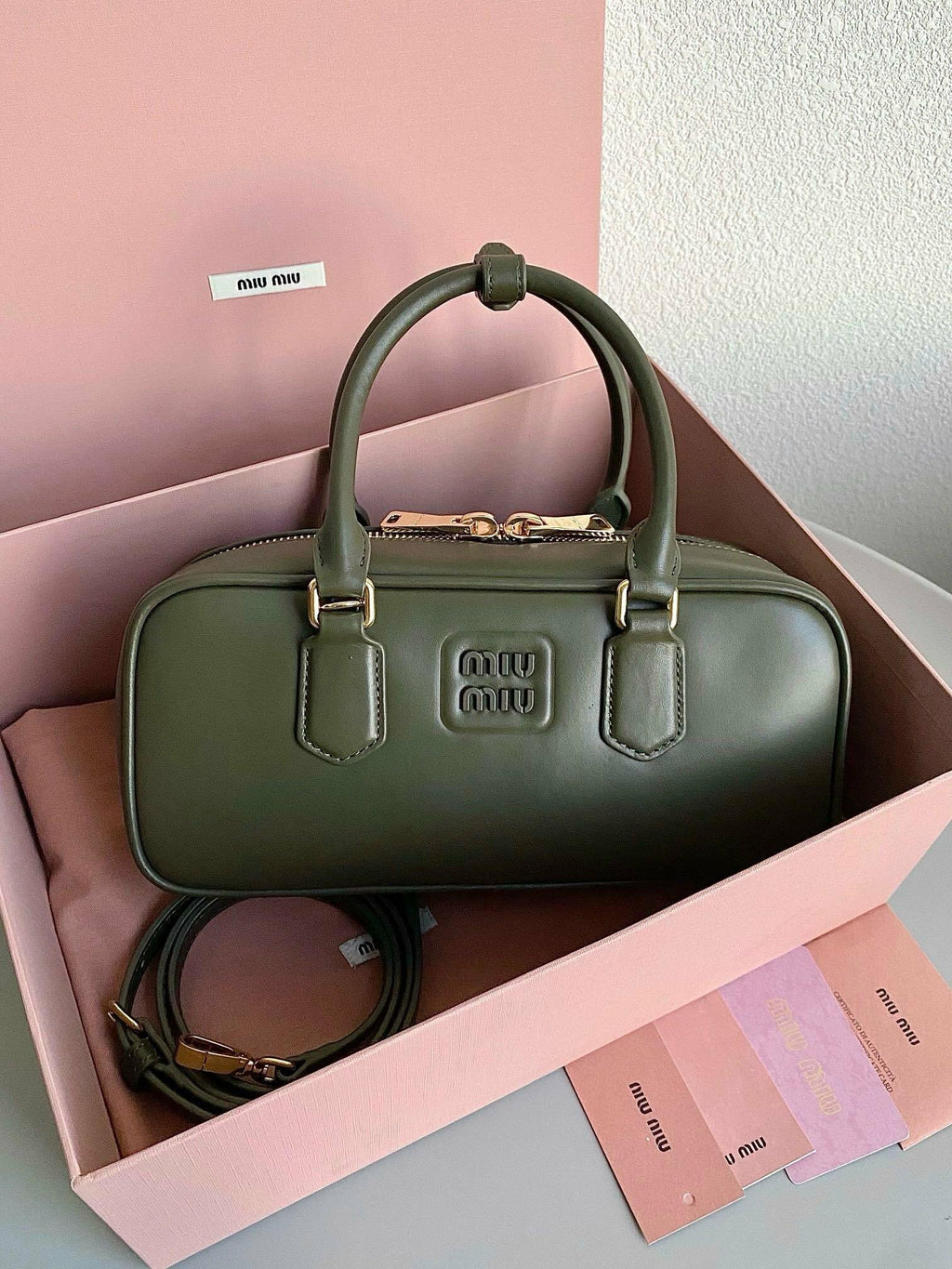 Miu Miu Arcadie leather top-handle bag