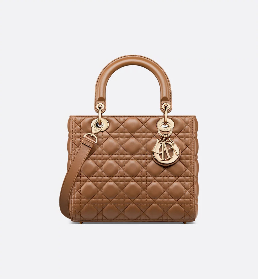 Medium Lady Dior Bag Camel Cannage Lambskin