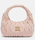 Miu Miu Wander Small matelassé suede tote bag