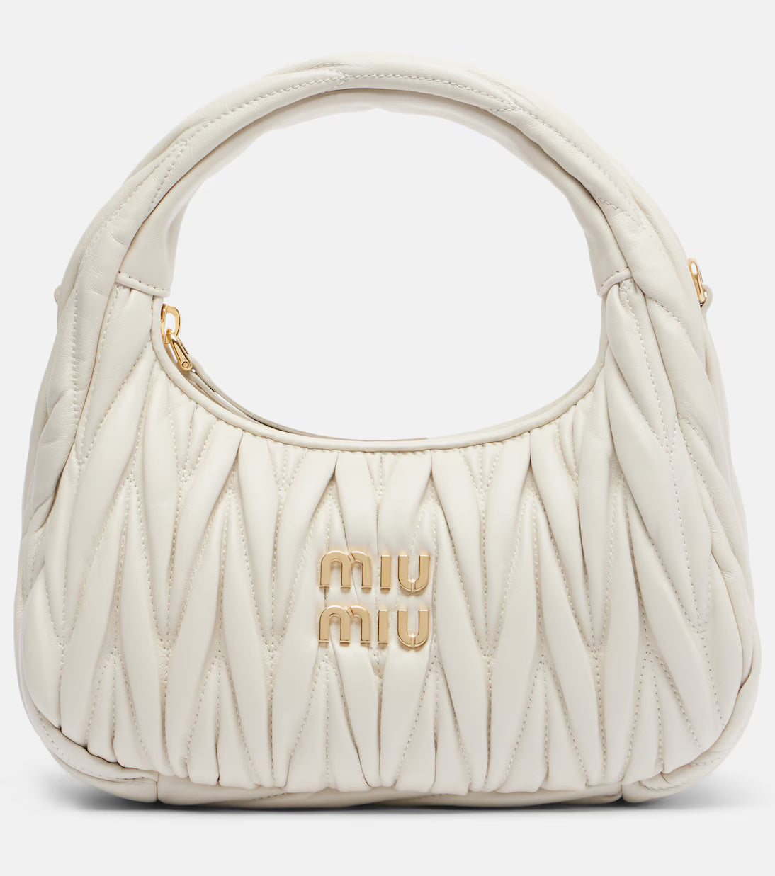 Miu Miu Wander Small matelassé suede tote bag