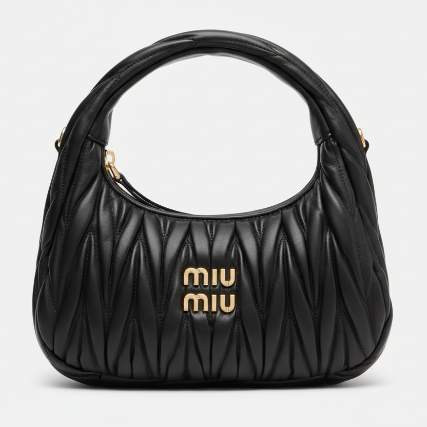 Miu Miu Wander Small matelassé suede tote bag