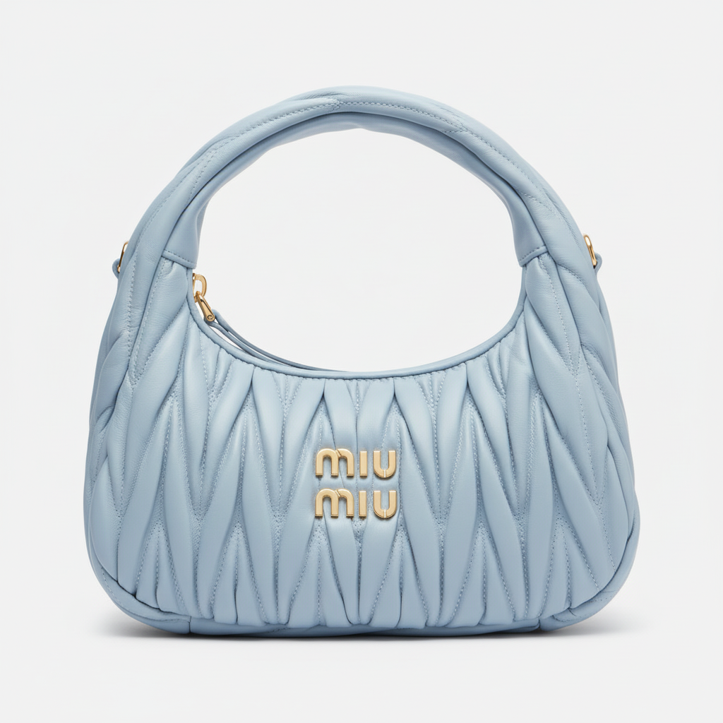 Miu Miu Wander Small matelassé suede tote bag
